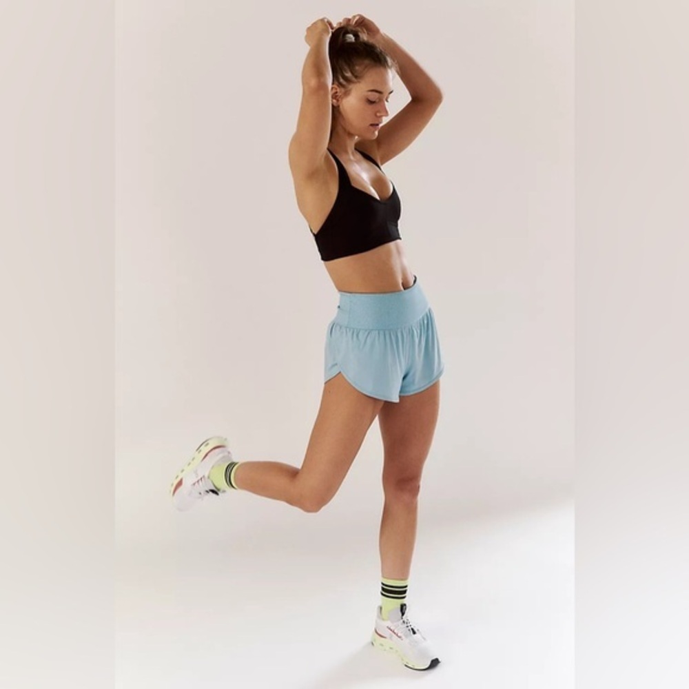 Nwot Free People Movement Game Time Shorts Aqua Blue size L